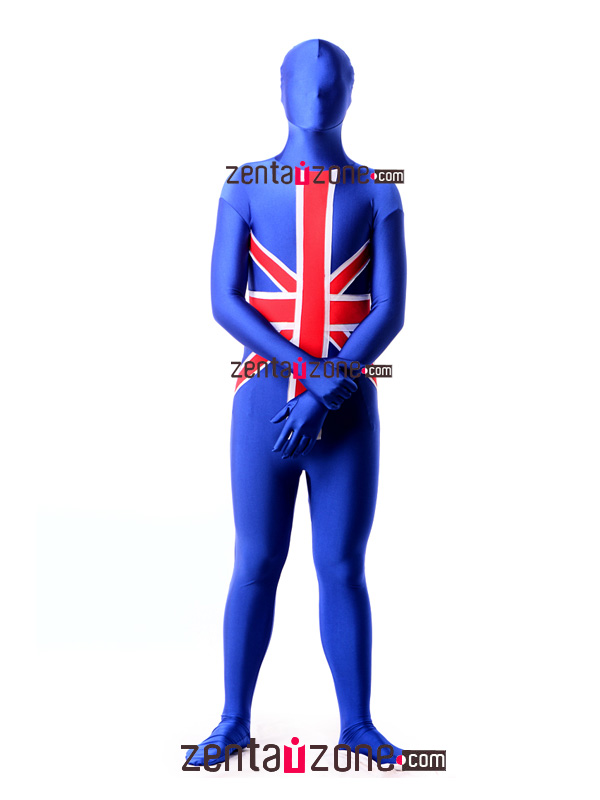 England Flag Pattern Spandex Unisex Zentai Suit - Click Image to Close